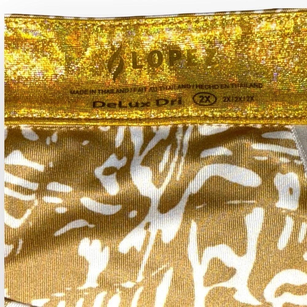 NANCY LOPEZ Golf Jungle Oasis Collection Sleeveless Polo Plus - 2X Gold - Picture 6 of 13